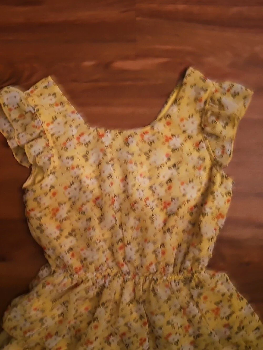 Lily Rose Yellow Floral Tiered Dress with Ruffles